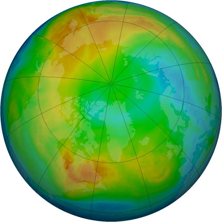 Arctic ozone map for 07 December 2000